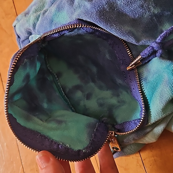 PINK VS tie died blue canvas mini backpack - Picture 12 of 14